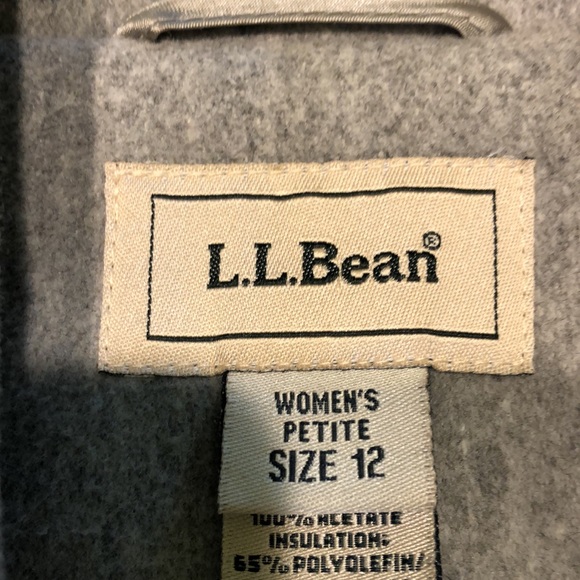 LL Bean gray wool/cashmere blend pea coat size P12 - Picture 4 of 10